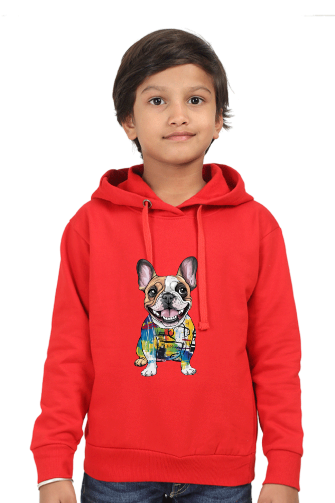 Kids Hooded Sweatshirt - "Modern Art Doggie" Design