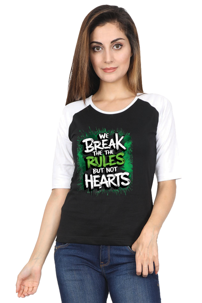 Women's Raglan T-Shirt - "Break the Rules" Design