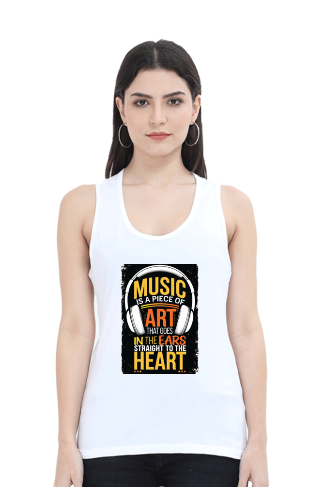 Female Tank Top - "Music Is a Piece of Art" Design