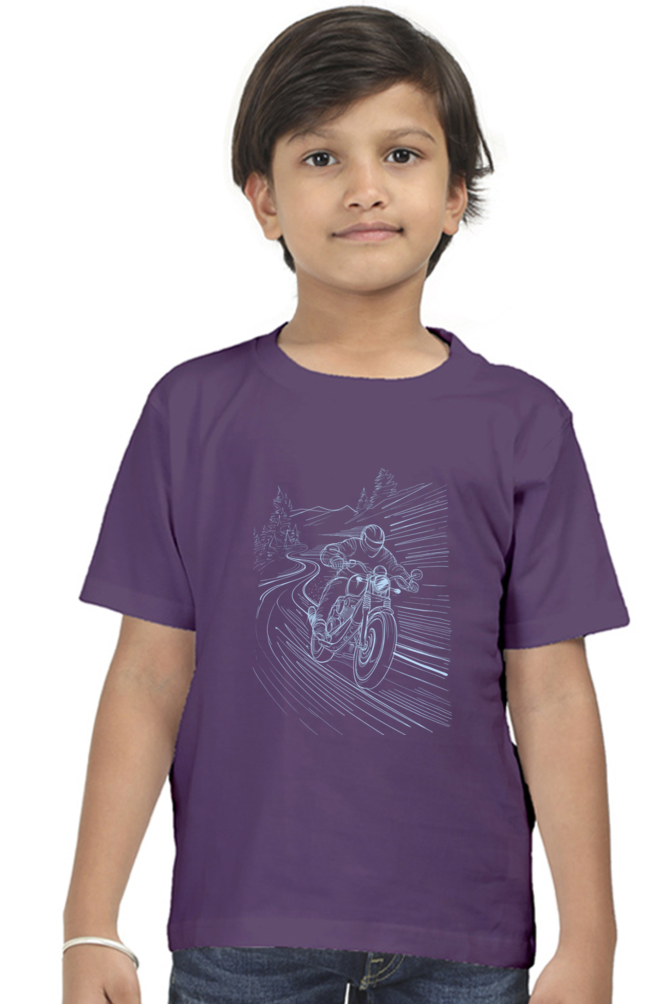 Boy's Round Neck Half Sleeve T-Shirt - "Vroom" Design