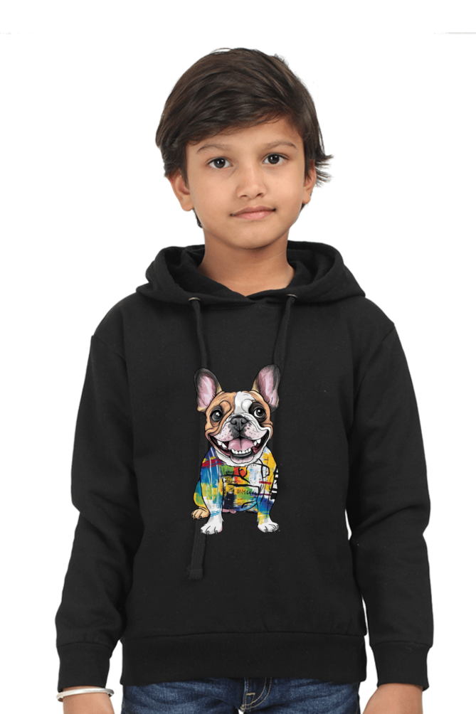 Kids Hooded Sweatshirt - "Modern Art Doggie" Design