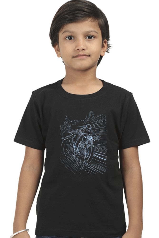 Boy's Round Neck Half Sleeve T-Shirt - "Vroom" Design