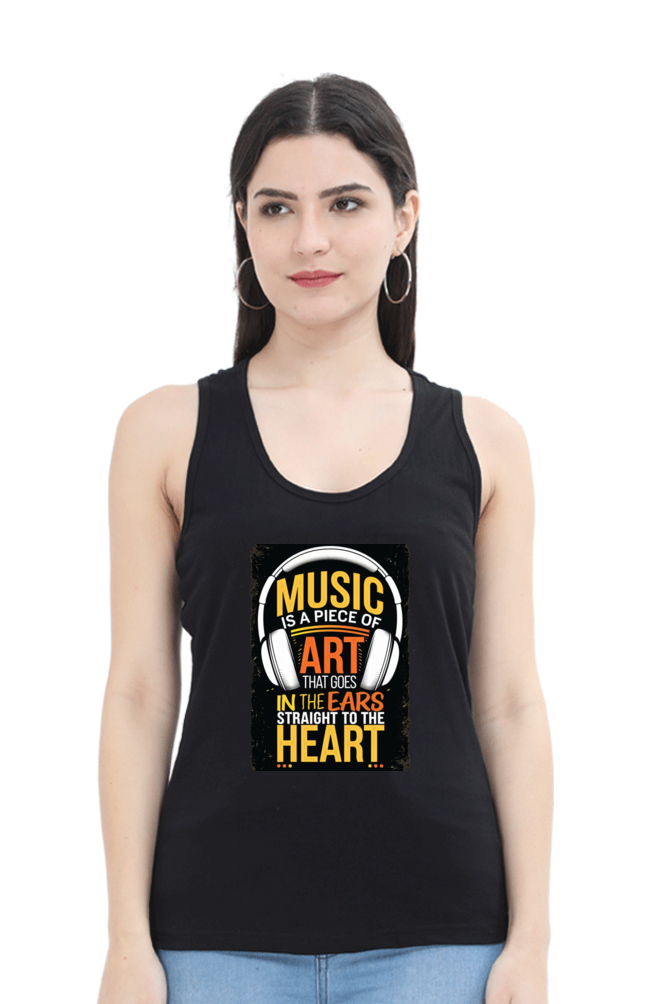 Female Tank Top - "Music Is a Piece of Art" Design