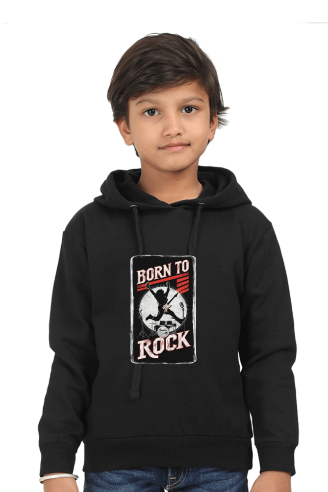 Girls' Hooded T-Shirt - "Born to Rock" Rockstar Design