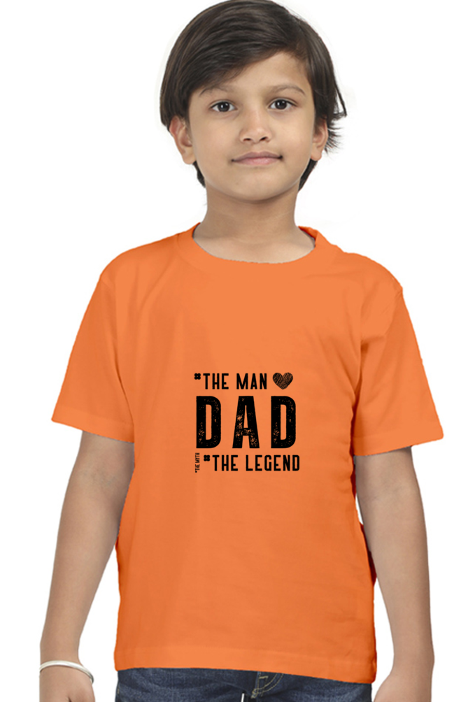 Boy's Round Neck Half Sleeve Classic T-Shirt - "Dad - The Legend" Design