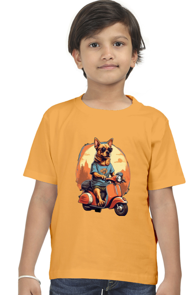 Kid's T-Shirt - Cool Doggie on Scooter