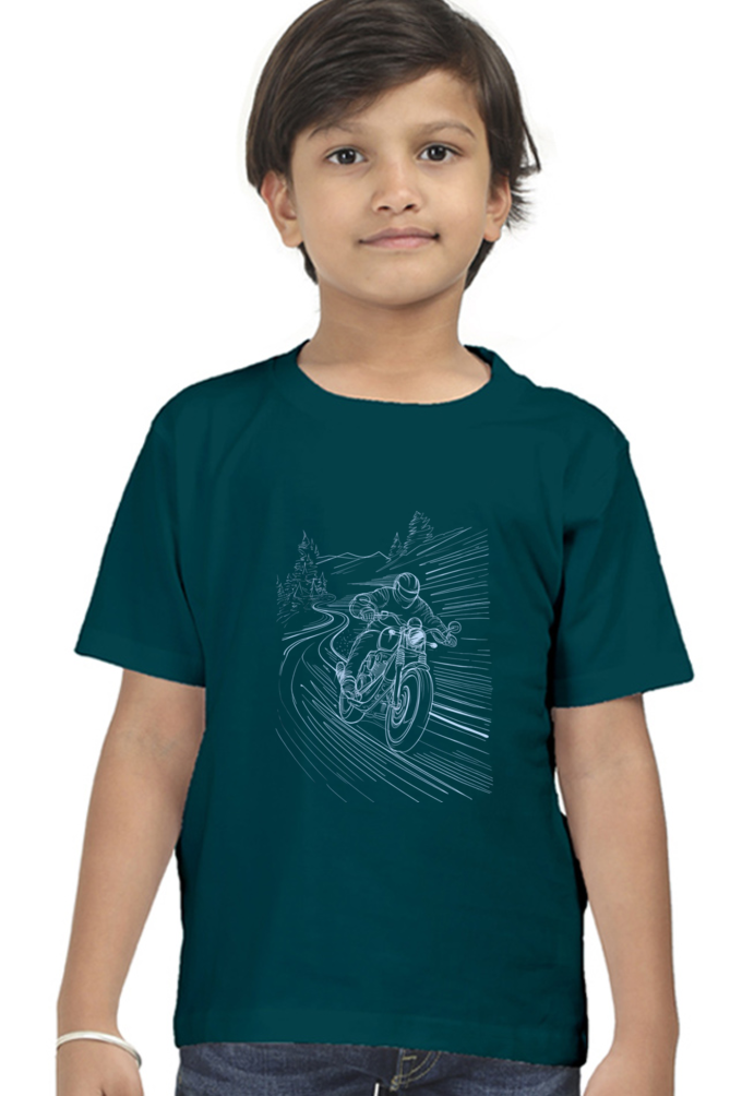 Boy's Round Neck Half Sleeve T-Shirt - "Vroom" Design