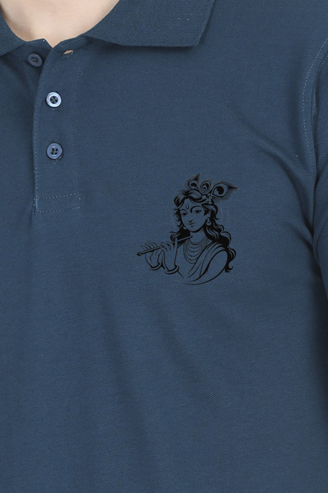 Men's Polo T-Shirt - Elegant Krishna Design