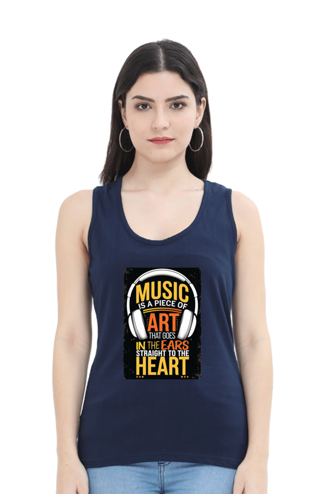 Female Tank Top - "Music Is a Piece of Art" Design