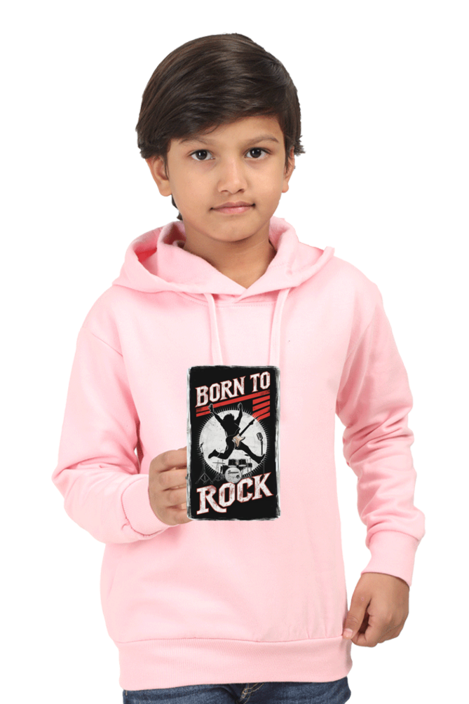 Girls' Hooded T-Shirt - "Born to Rock" Rockstar Design