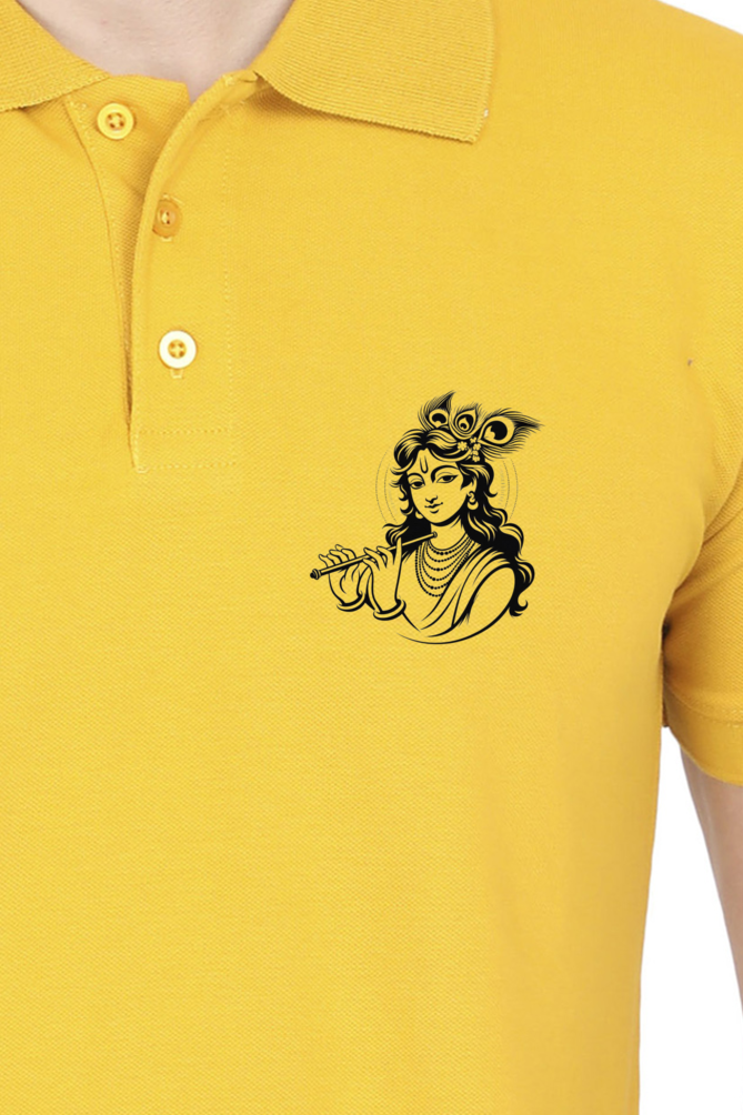 Men's Polo T-Shirt - Elegant Krishna Design