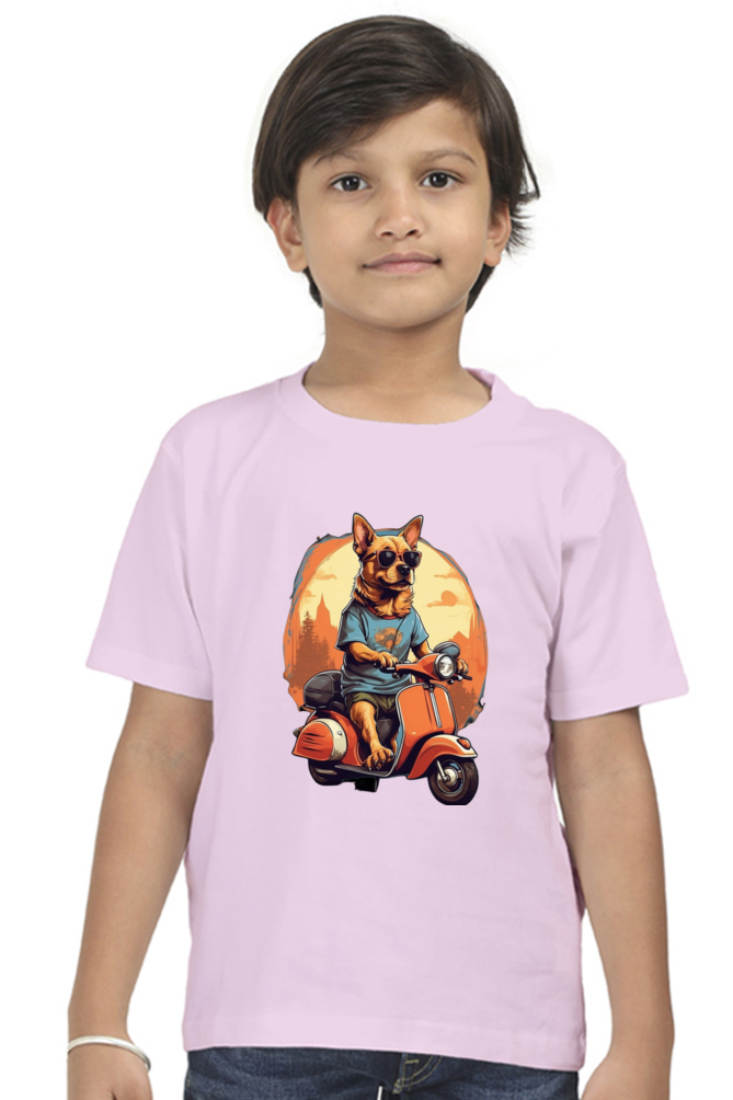 Kid's T-Shirt - Cool Doggie on Scooter