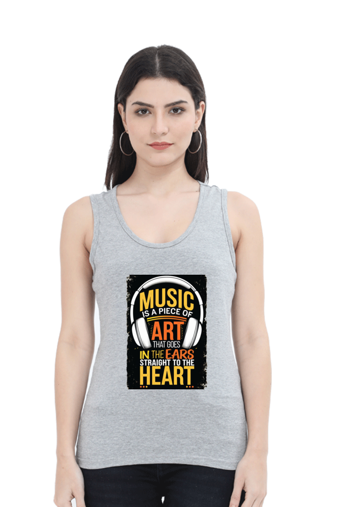 Female Tank Top - "Music Is a Piece of Art" Design