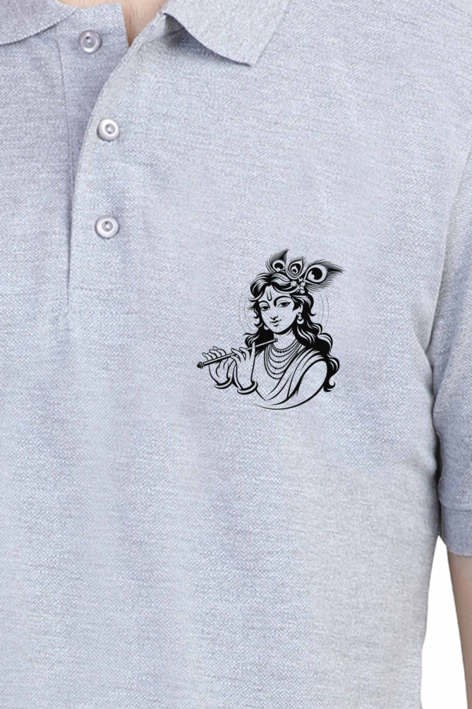 Men's Polo T-Shirt - Elegant Krishna Design
