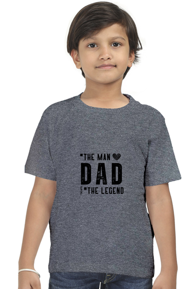 Boy's Round Neck Half Sleeve Classic T-Shirt - "Dad - The Legend" Design