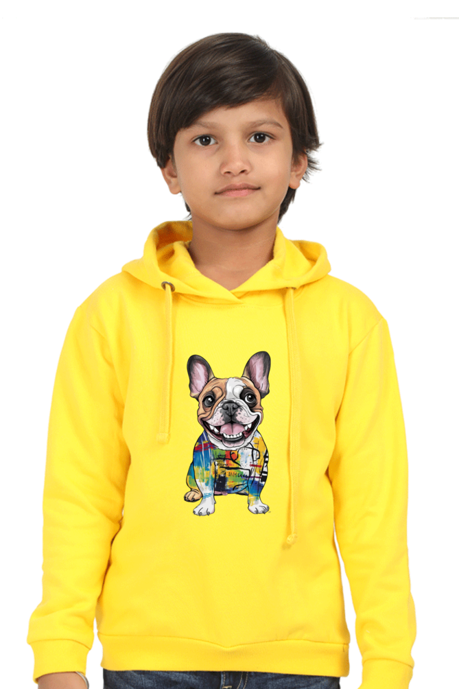 Kids Hooded Sweatshirt - "Modern Art Doggie" Design