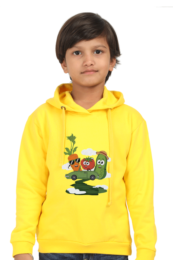 Kids Hooded Sweatshirt - "Travelling Veggies" Design