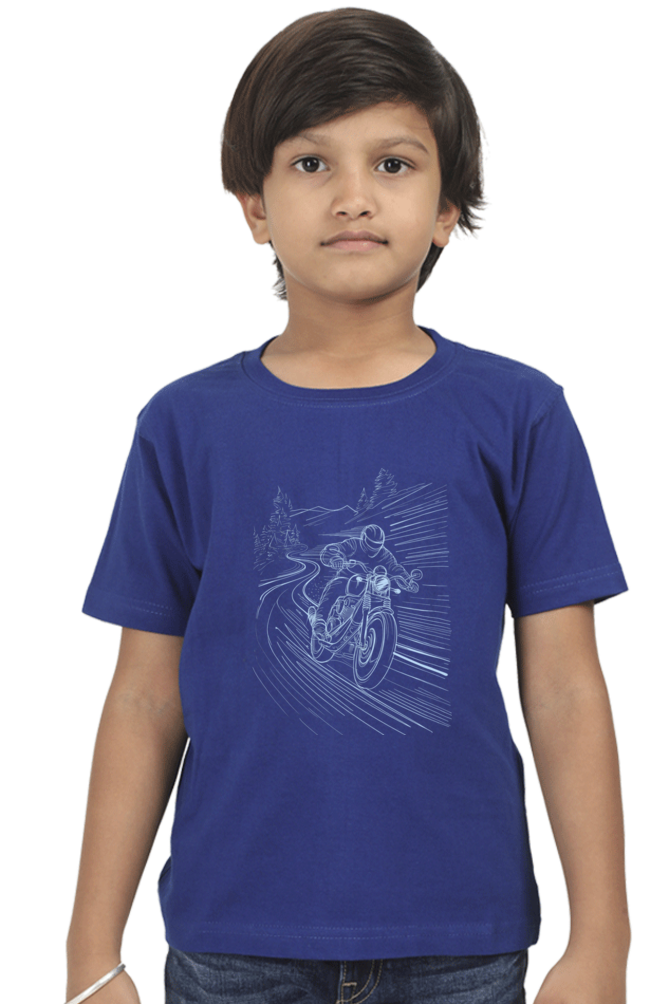 Boy's Round Neck Half Sleeve T-Shirt - "Vroom" Design