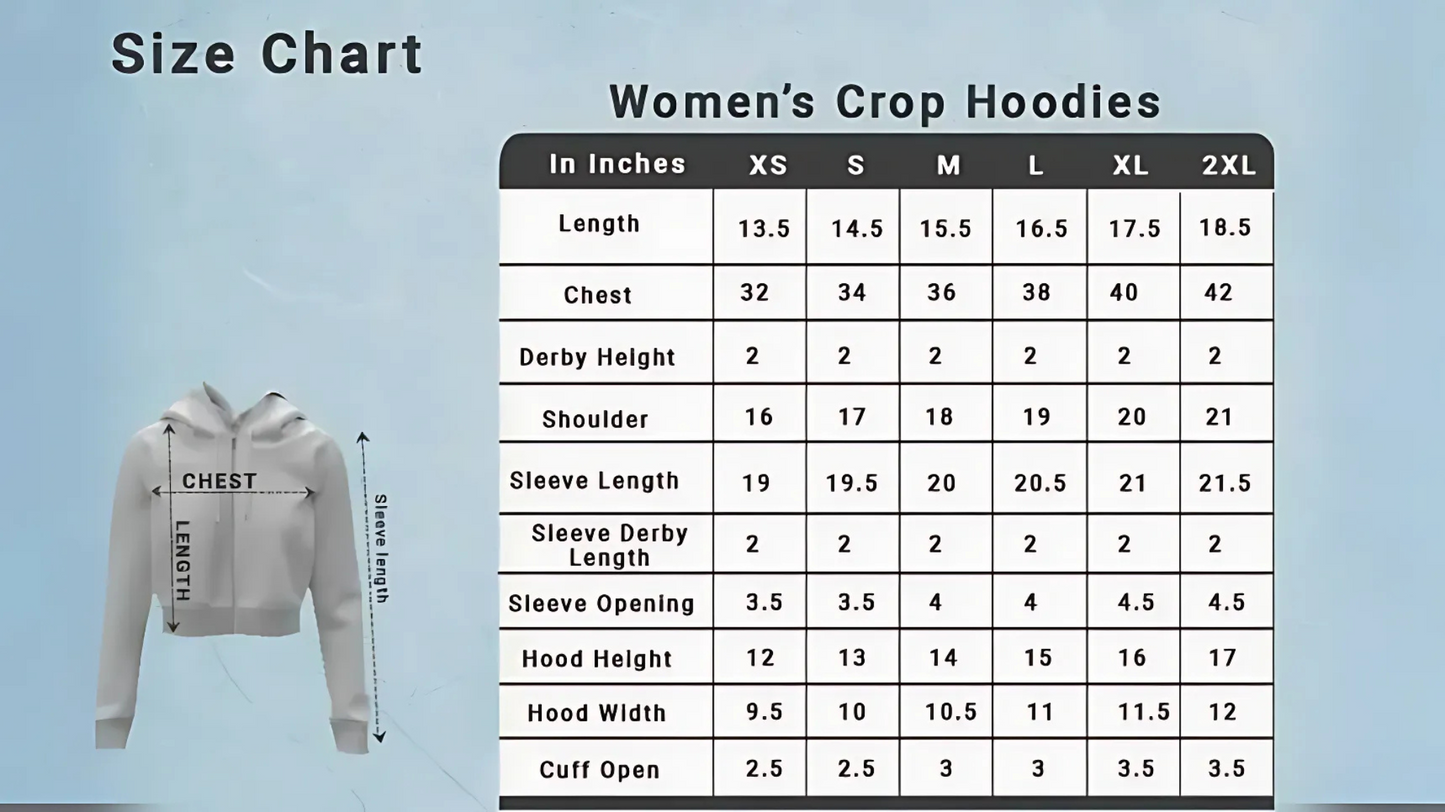 Female Crop Hoodie - "Cute Girl with Rabbit" Design