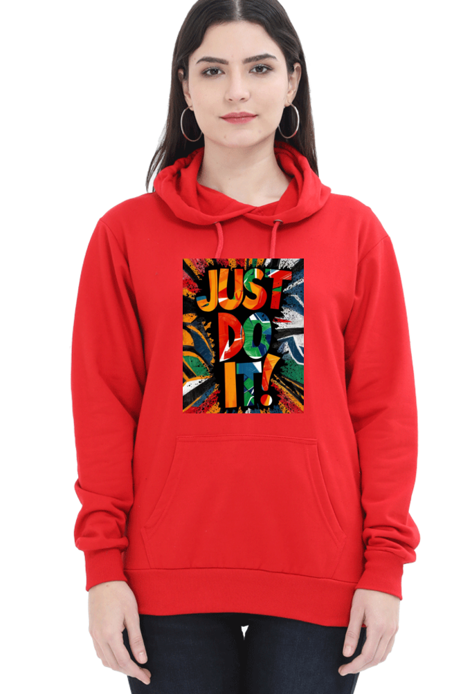 Women's Hooded T-Shirt - "Just Do It" Quote Design