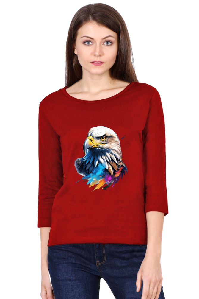 Women's Full Sleeve T-Shirt - "Eagle Modern Art" Design