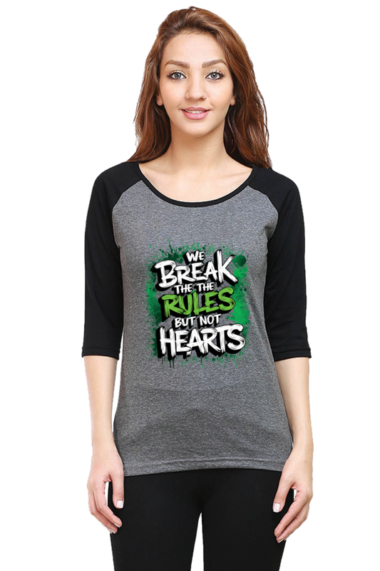 Women's Raglan T-Shirt - "Break the Rules" Design