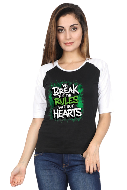 Women's Raglan T-Shirt - "Break the Rules" Design