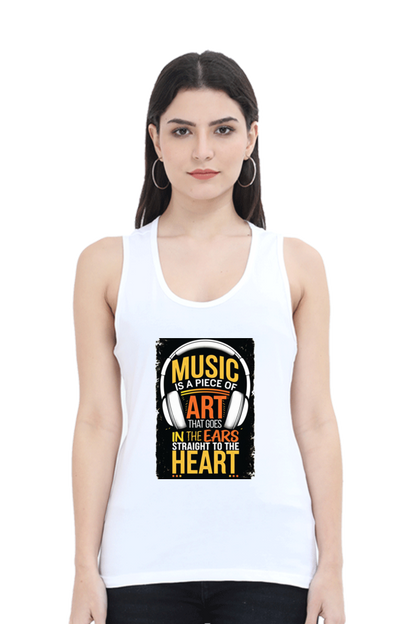 Female Tank Top - "Music Is a Piece of Art" Design