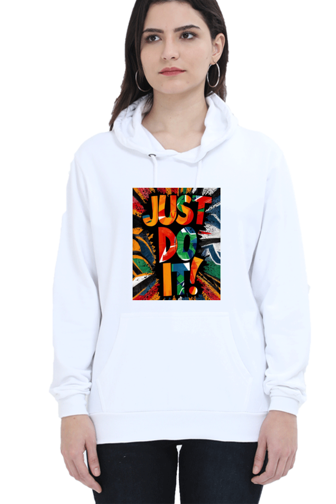 Women's Hooded T-Shirt - "Just Do It" Quote Design