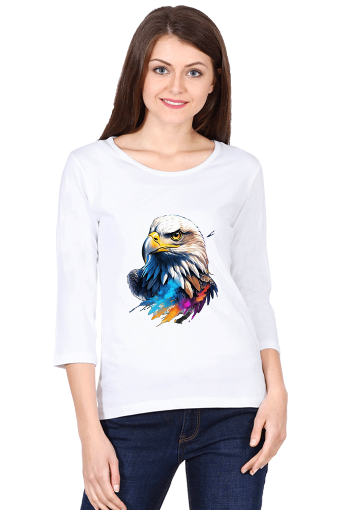 Women's Full Sleeve T-Shirt - "Eagle Modern Art" Design