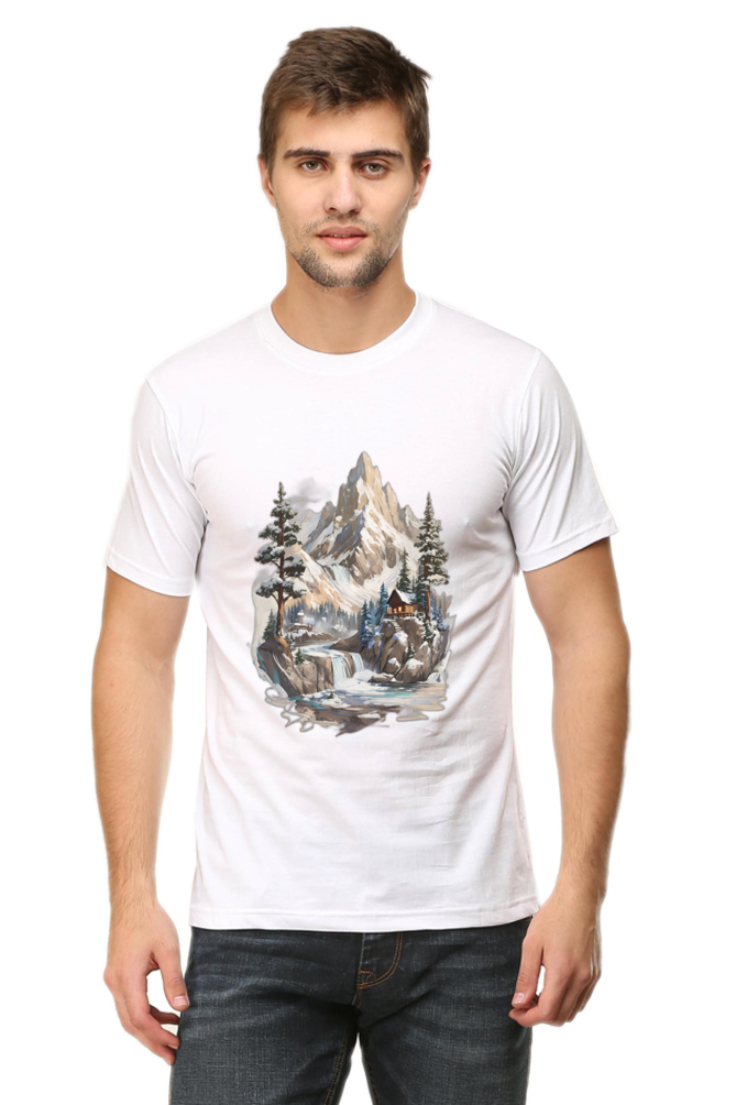 Regular Men's T-Shirt - "Mountain Scenery" Design