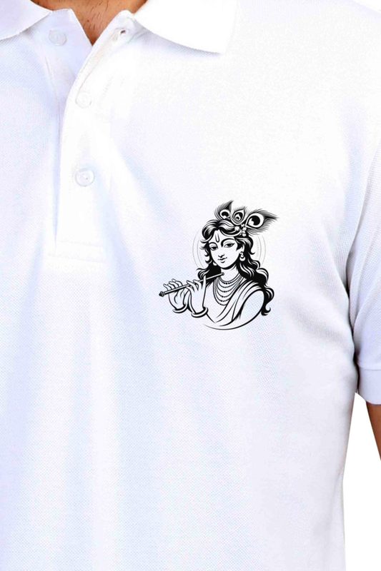 Men's Polo T-Shirt - Elegant Krishna Design