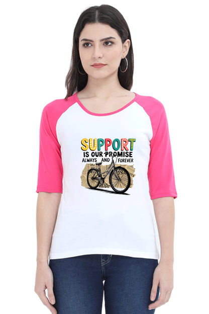 "Support in Every Stitch – Your Go-To Raglan Tee"