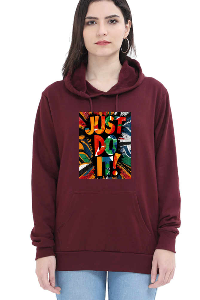 Women's Hooded T-Shirt - "Just Do It" Quote Design