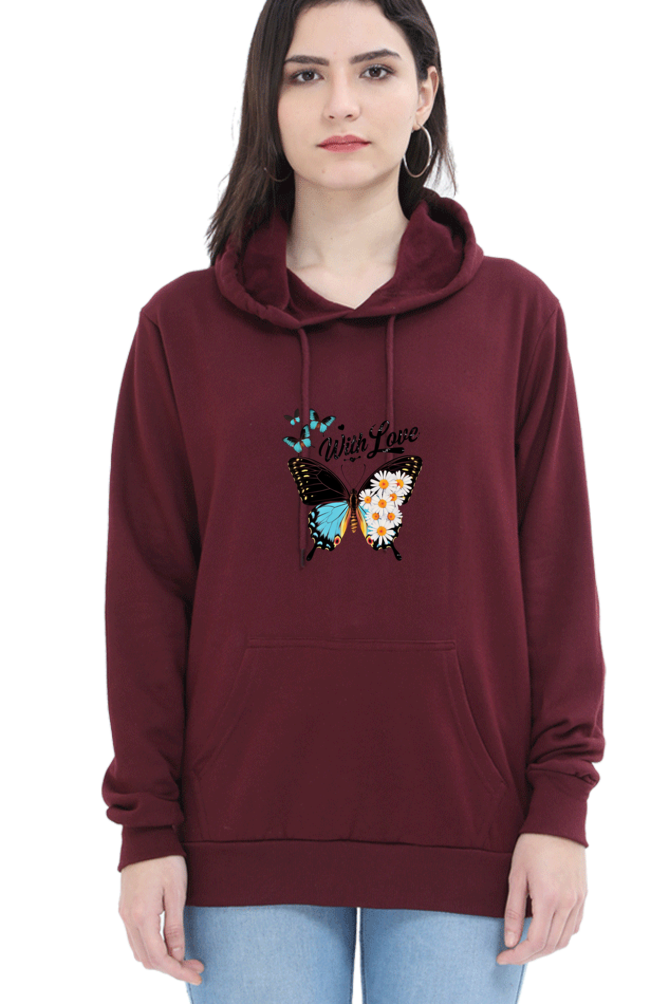 Unisex Hooded Sweatshirt - "Butterfly with Love" Design