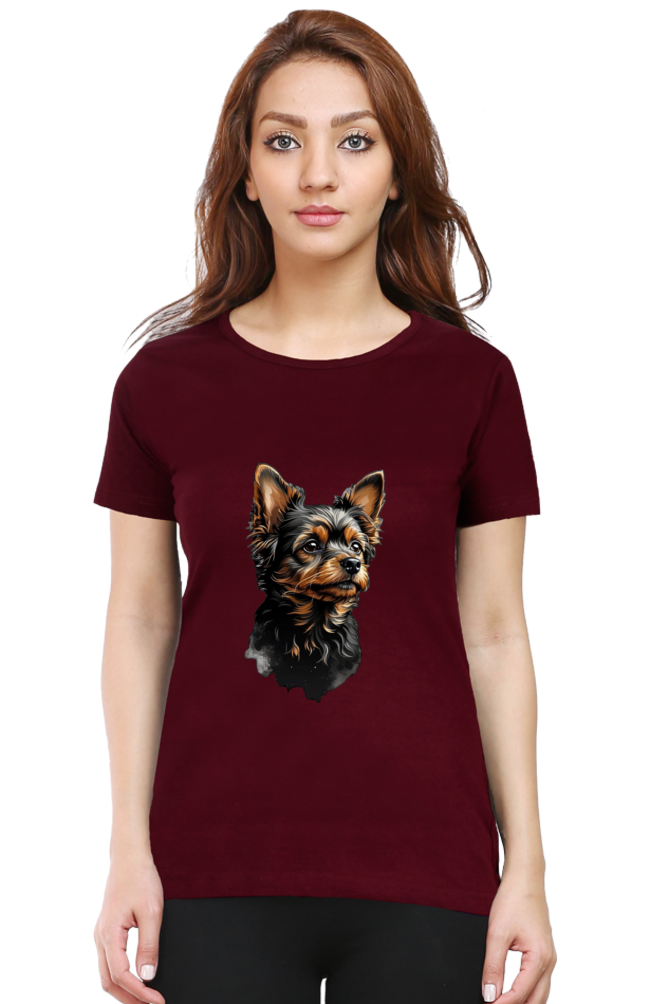 Women's Half Sleeve T-Shirt - Cute Dog Design