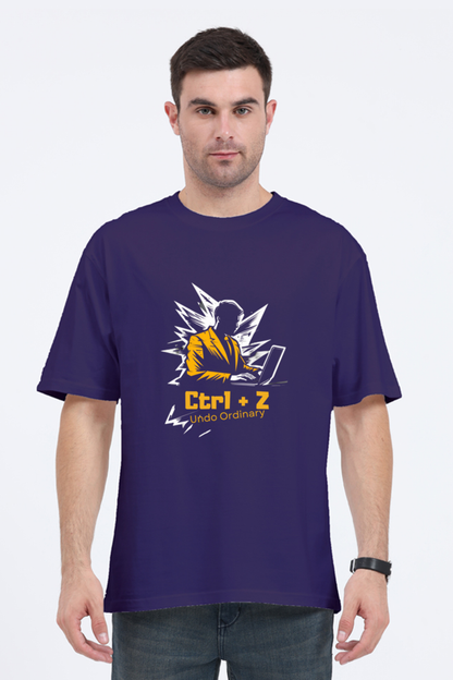 Oversized Men's T-Shirt - Ctrl+Z Icon