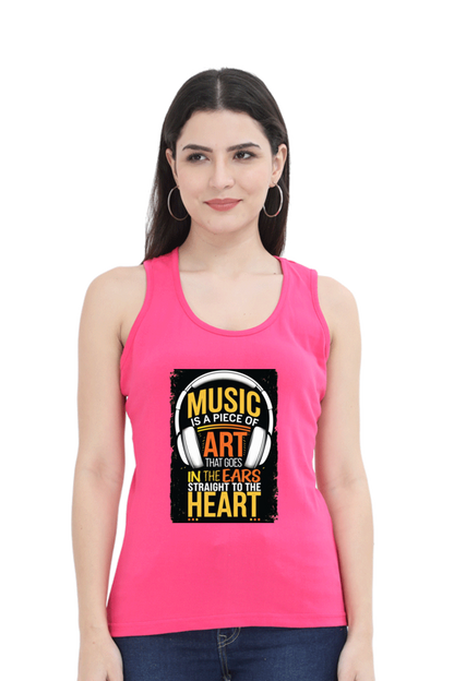 Female Tank Top - "Music Is a Piece of Art" Design