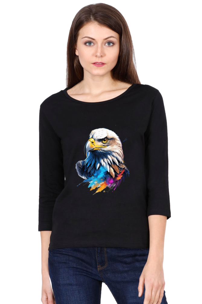 Women's Full Sleeve T-Shirt - "Eagle Modern Art" Design