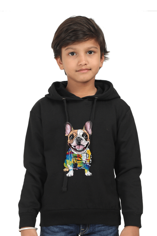 Kids Hooded Sweatshirt - "Modern Art Doggie" Design