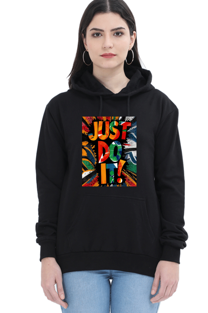 Women's Hooded T-Shirt - "Just Do It" Quote Design