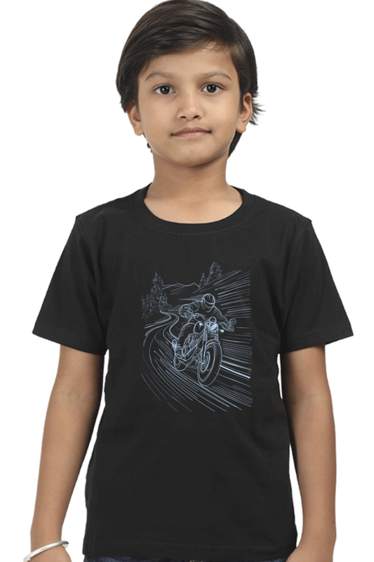 Boy's Round Neck Half Sleeve T-Shirt - "Vroom" Design