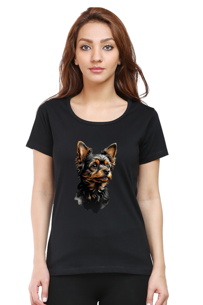 Women's Half Sleeve T-Shirt - Cute Dog Design