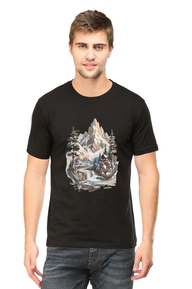 Regular Men's T-Shirt - "Mountain Scenery" Design