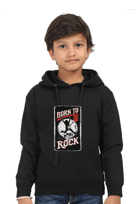 Girls' Hooded T-Shirt - "Born to Rock" Rockstar Design