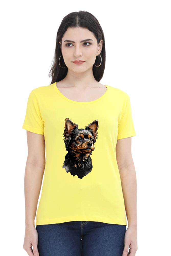 Women's Half Sleeve T-Shirt - Cute Dog Design