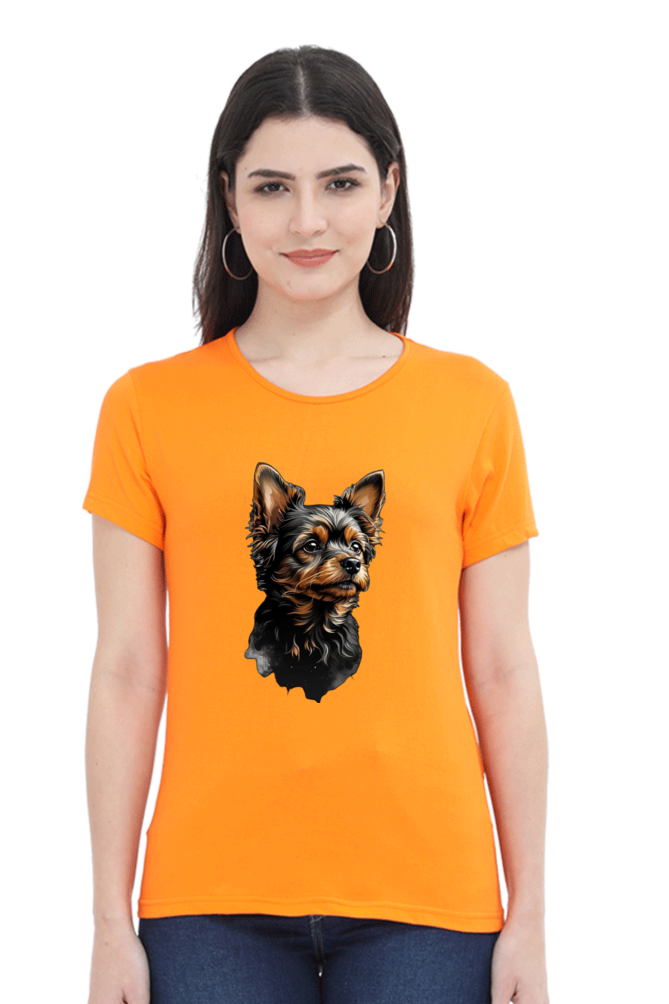 Women's Half Sleeve T-Shirt - Cute Dog Design