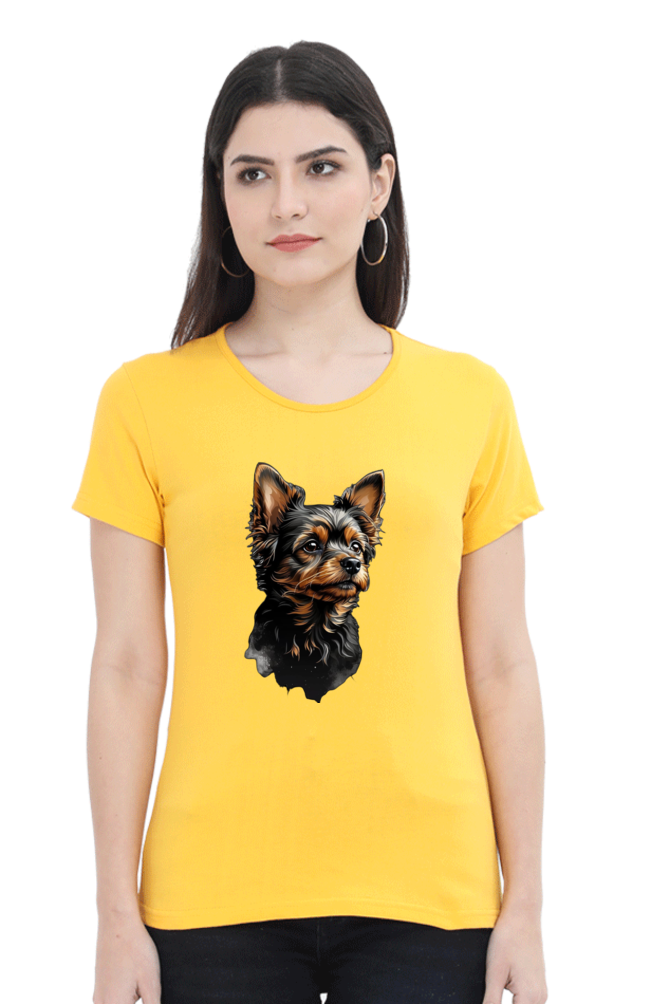 Women's Half Sleeve T-Shirt - Cute Dog Design