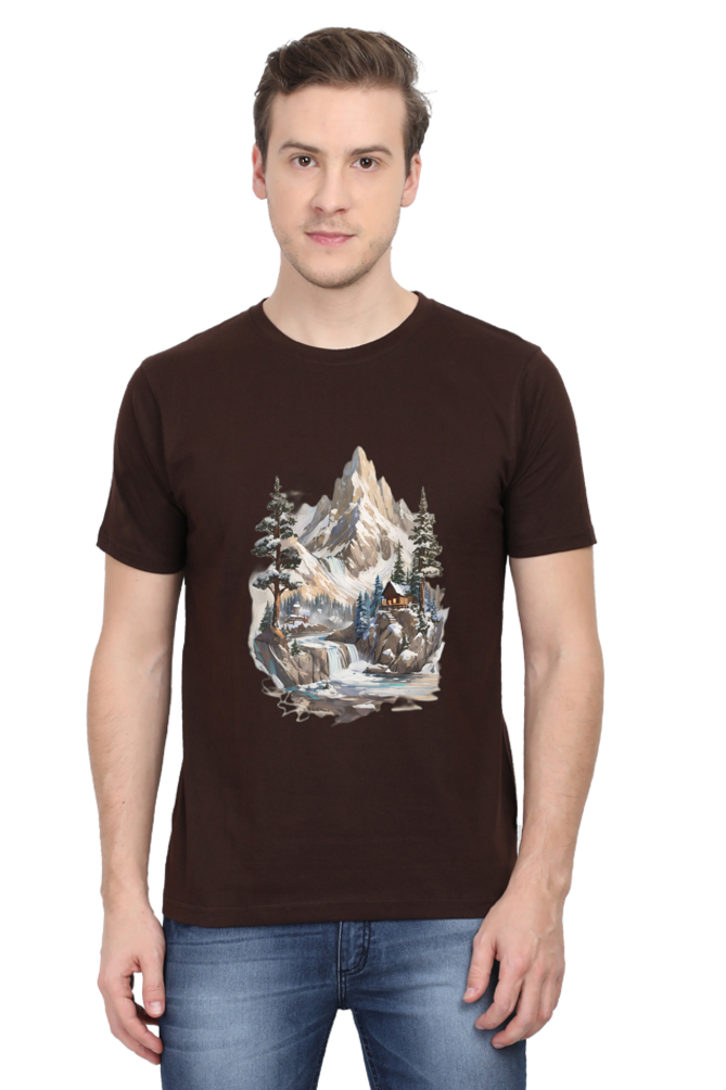 Regular Men's T-Shirt - "Mountain Scenery" Design