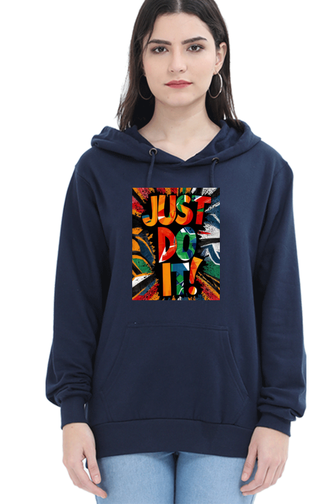 Women's Hooded T-Shirt - "Just Do It" Quote Design